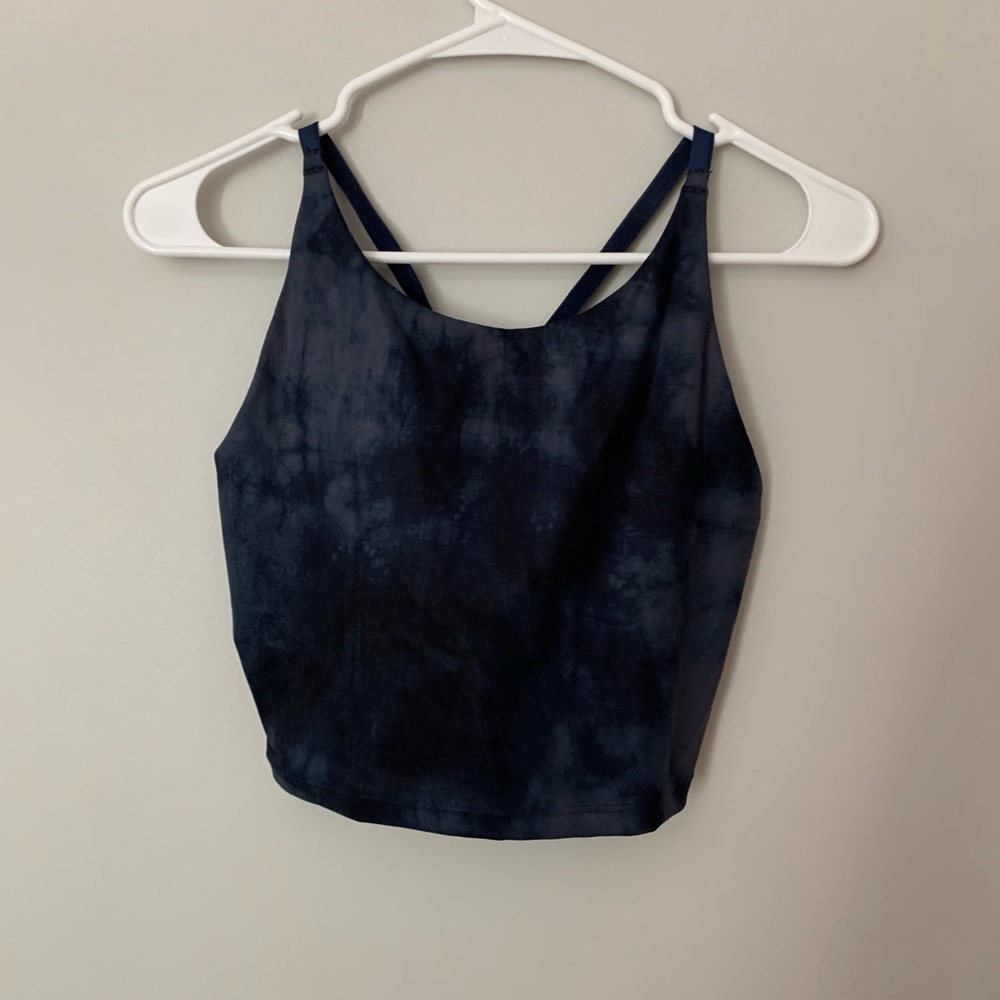 GapFit cropped workout tank, blue tie dye, size small